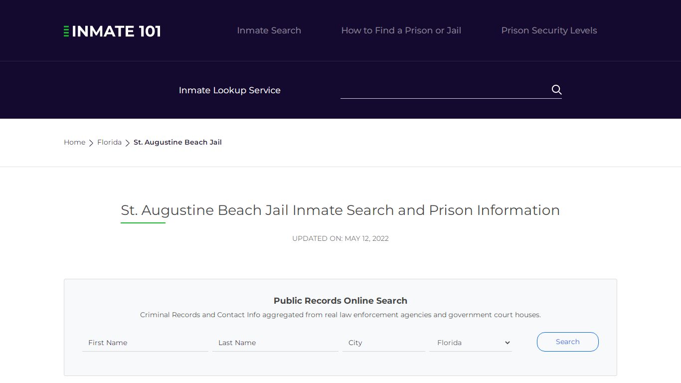 St. Augustine Beach Jail Inmate Search, Visitation, Phone ...